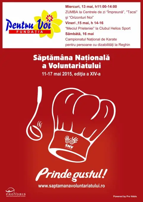 Fundatia „Pentru Voi” sarbatoreste Saptamana Nationala a Voluntariatului