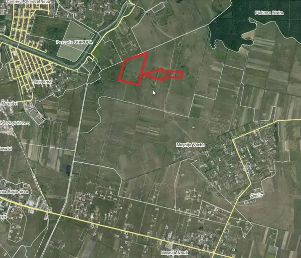 Proprietar, vand parcela in intravilanul extins al localitatii Mosnita Veche