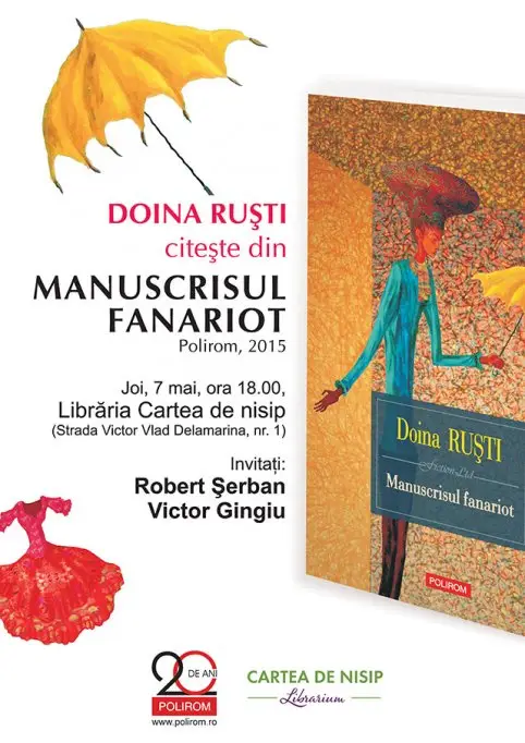 Doina Rusti citeste din Manuscrisul fanariot la Libraria Cartea de nisip