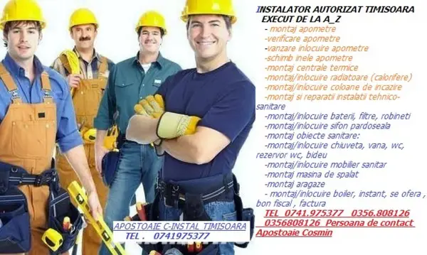 Instalatori in Timisoara Autorizati