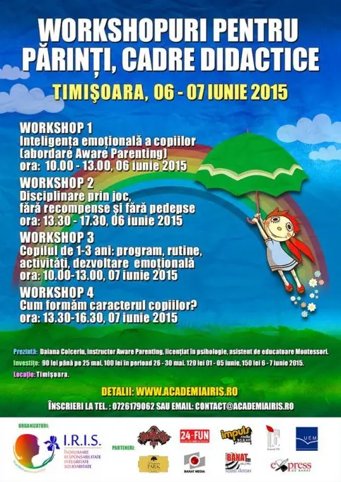 Workshop-uri in Timisoara pentru parinti, bunici, cadre didactice