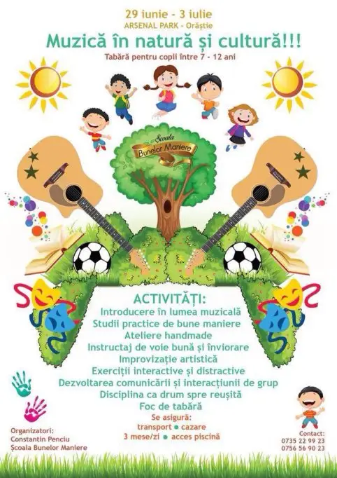 Tabara de vara la Arsenal Park: Muzica in natura si cultura