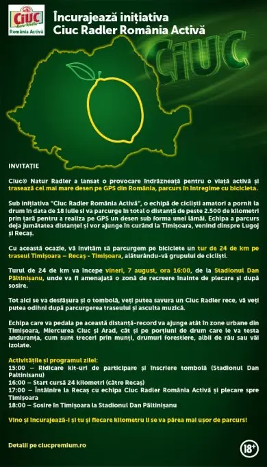 Echipa Ciuc Radler Romania Activa soseste din nou la Timisoara