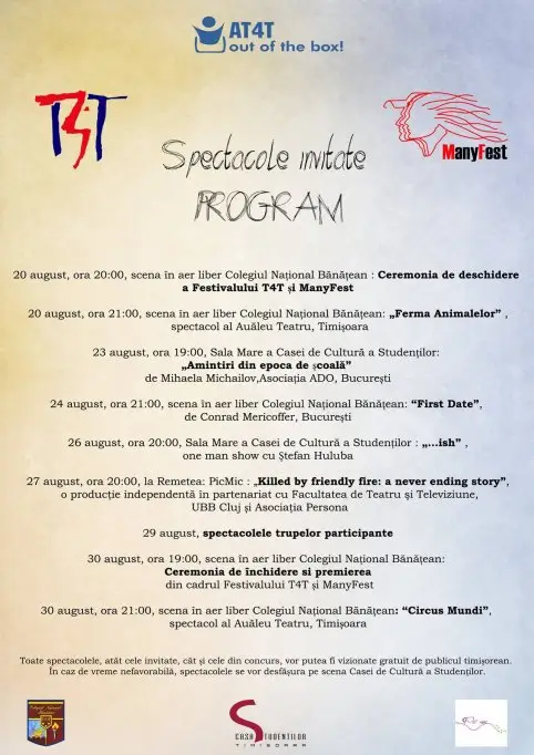 Festivalurile de Teatru in Limba Engleza pentru Adolescenti T4T si ManyFest