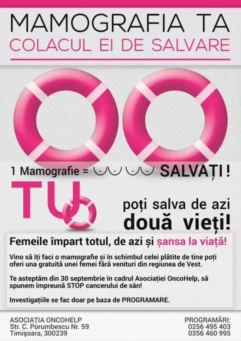 Mamografia ta, o sansa pentru ea