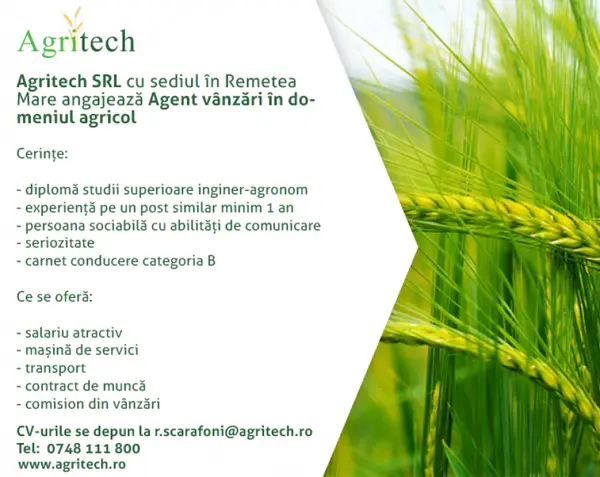 Agent vanzari domeniul agricol