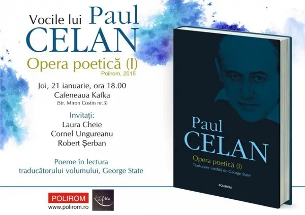 Despre poezia lui Paul Celan la Cafeneaua Kafka din Timişoara