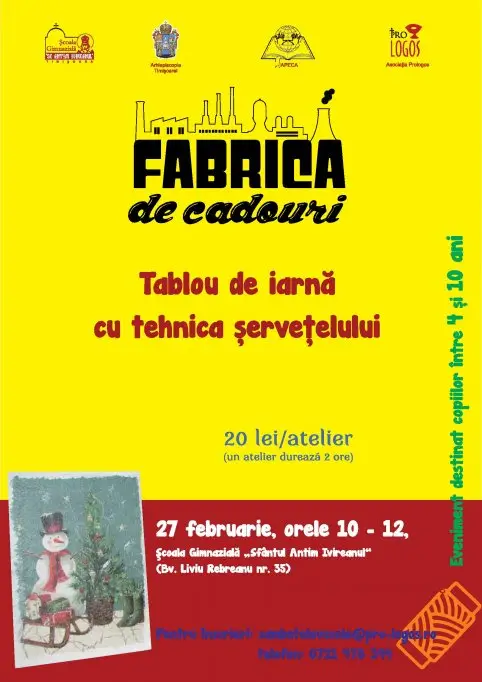Fabrica de cadouri: Tablou de iarna cu tehnica servetelului