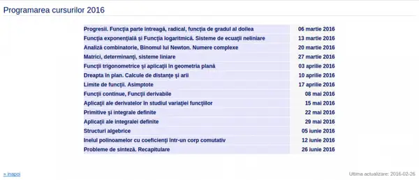 Universitatea Politehnica Timisoara ofera cursuri gratuite de Matematica