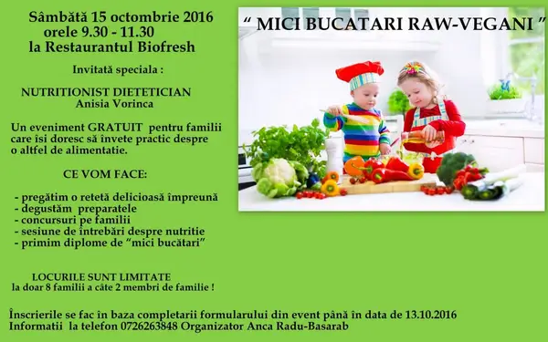 Mici bucatari raw vegani
