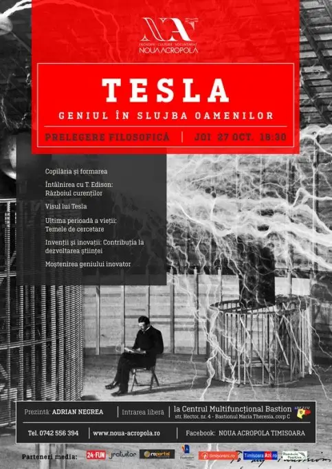Prelegere filosofică intitulata Nikola Tesla: geniul in slujba umanitatii