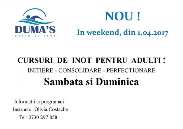 Cursuri de inot pentru adulti