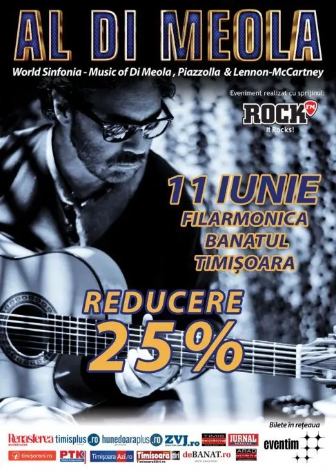 Surpriza pentru fanii jazzului - reducere bilete Al Di Meola cu ocazia zilei de 1 iunie
