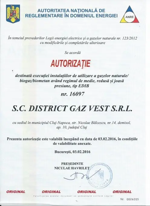Angajam instalatori verificari si revizii gaz