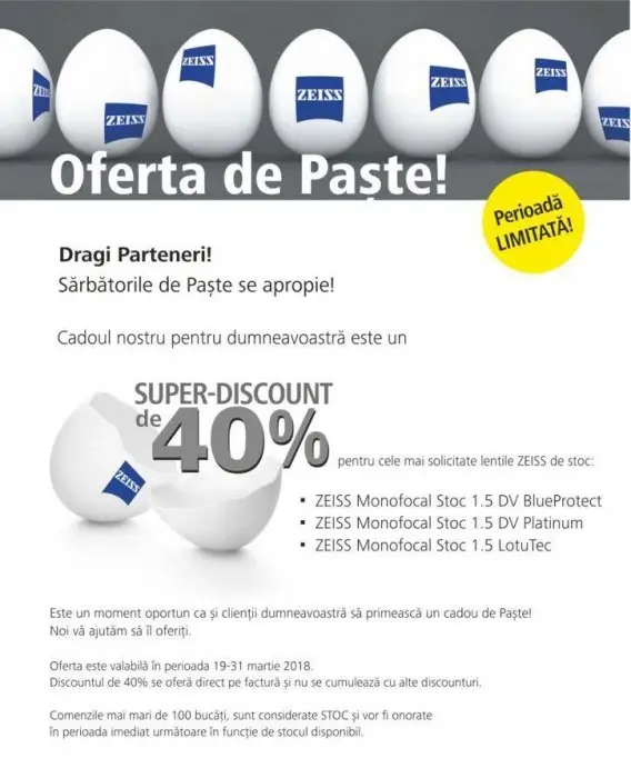 Promotie de Pasti la Optica Eugen