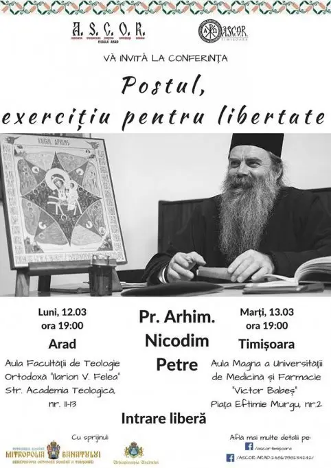 „Postul, exercitiu pentru libertate” cu Pr. Arhim. Nicodim Petre