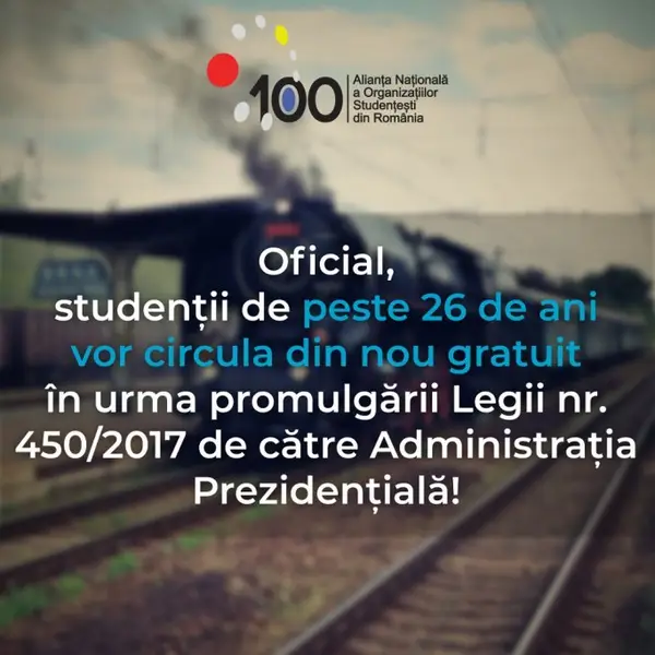 Este oficial! Studenții de peste 26 de ani pot circula din nou gratuit cu trenul!