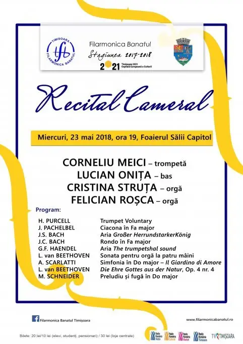 Recital cameral in Foaierul Salii Capitol