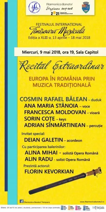 Recital cameral Europa in Romania, prin muzica traditionala
