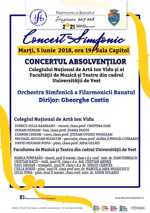 Concertul absolventilor Colegiului National de Arta Ion Vidu