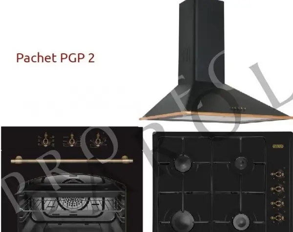 Pachet EVIDO (hota, plita, cuptor) electrocasnice rustice antracit