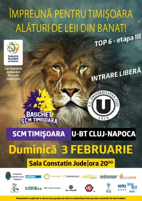 Baschet SCM Timisoara - U BT Cluj Napoca