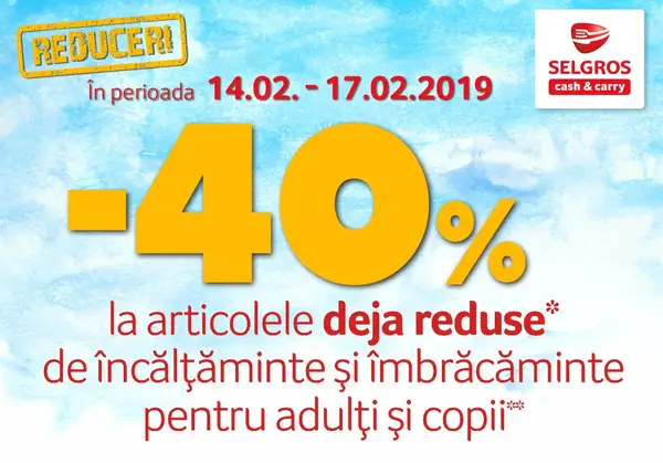 Reduceri la imbracaminte si incaltaminte de la Selgros Timisoara