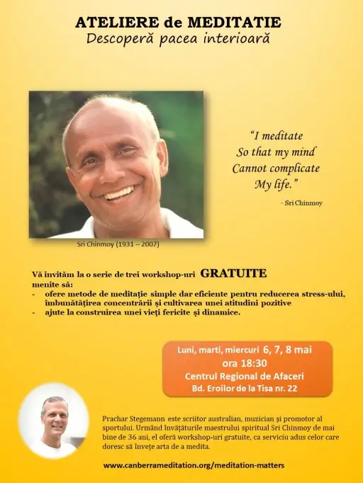 Ateliere de meditatie, cu Prachar Stegemann