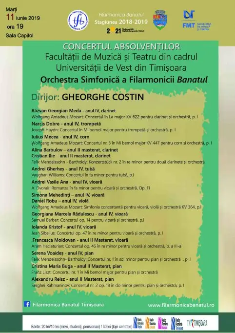 Concertul absolventilor Facultatii de Muzica