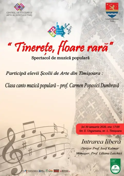 Tinerețe, floare rară - spectacol al elevilor Școlii de Artă Timișoara