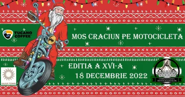 Mos Craciun pe motocicleta
