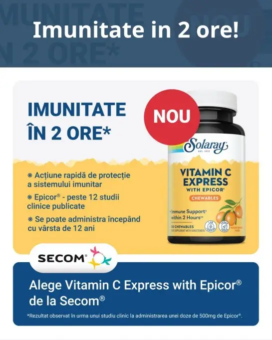 Sustine sistemul imunitar cu Vitamin C Express with Epicor de la Secom
