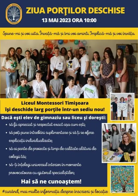 Ziua portilor deschise Liceul Montessori Timisoara