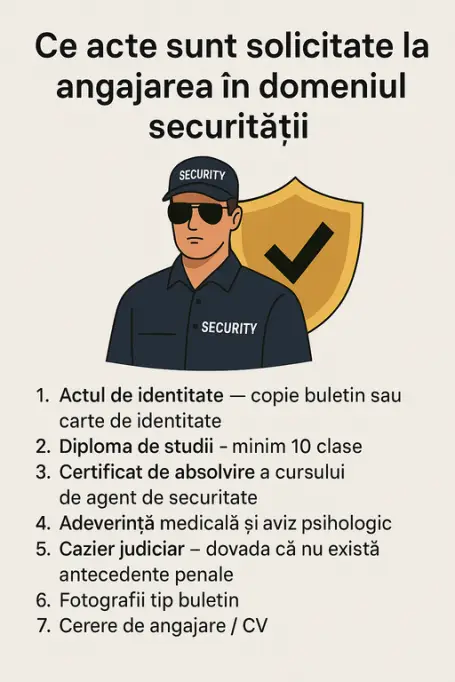 Ce acte sunt solicitate la angajarea în domeniul securității