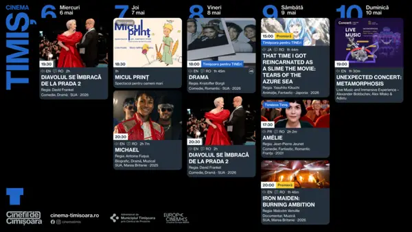 Programul filmelor la Cinema Timis