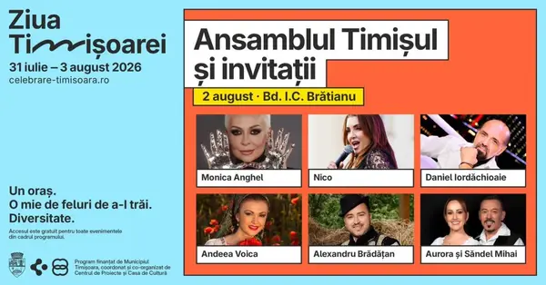 Ansamblul Timisul si invitatii la Ziua Timisoarei 2026