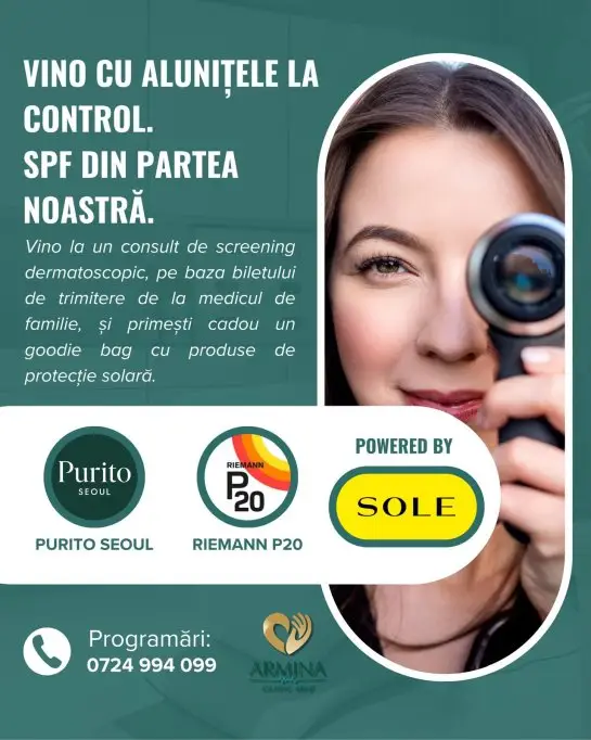 Controlul alunitelor consult dermatologic CNAS cu bilet de trimitere