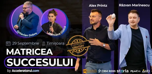 Timișoara găzduiește pe 29 septembrie Matricea Succesului, eveniment dedicat dezvoltării afacerilor din imobiliare, credite și asigurări