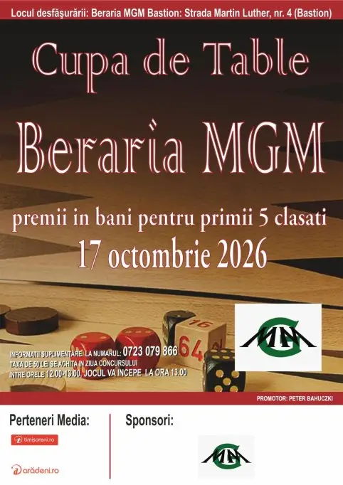 Cupa de table Beraria MGM