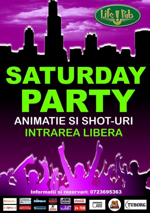 Saturday Party cu animatie si shot-uri