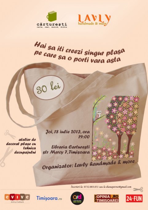Atelier de decorat plase cu tehnica servetelului