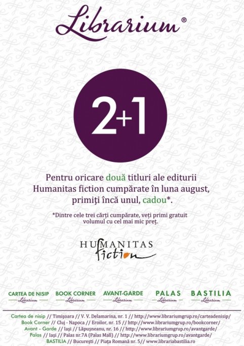 2+1 la oricare 3 carti de la editura Humanitas Fiction!