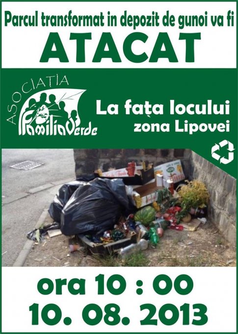 Actiune de ecologizare a parcului din zona Lipovei