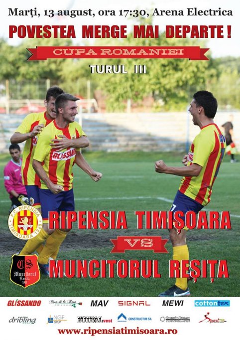 Cupa Romaniei Turul 3 - Ripensia Timisoara - Muncitorul Resita