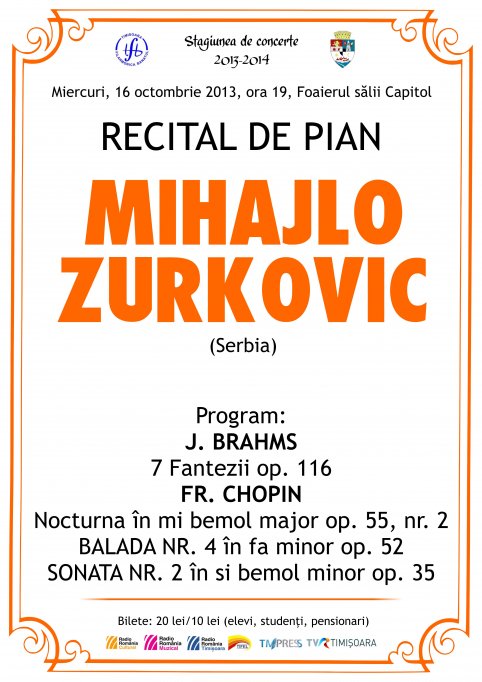 Recital de pian Mihajlo Zurkovic