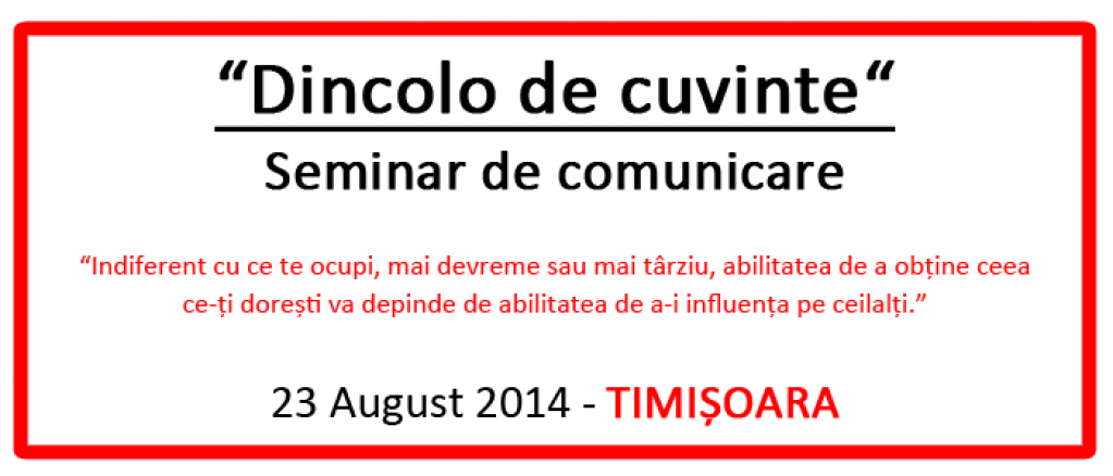 Seminar "Dincolo de cuvinte"