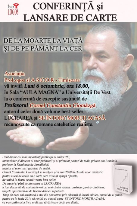 Conferinta si lansare de carte - Cornel Constantin Ciomazga