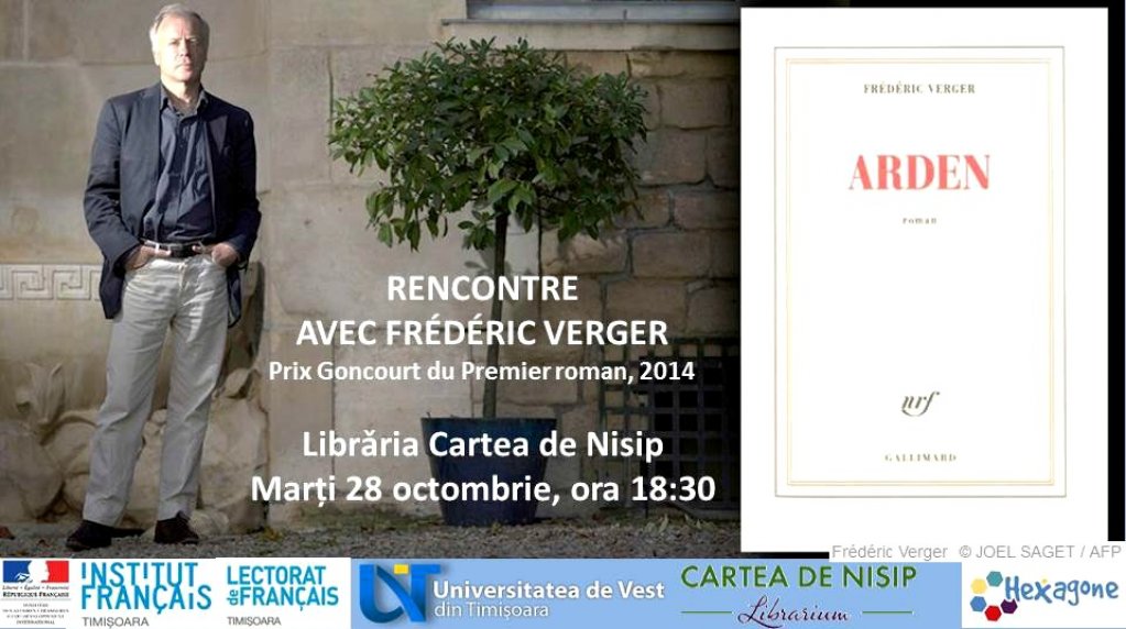 Intalnire cu scriitorul francez Frederic Verger, premiul Goncourt 2014 pentru romanul de debut