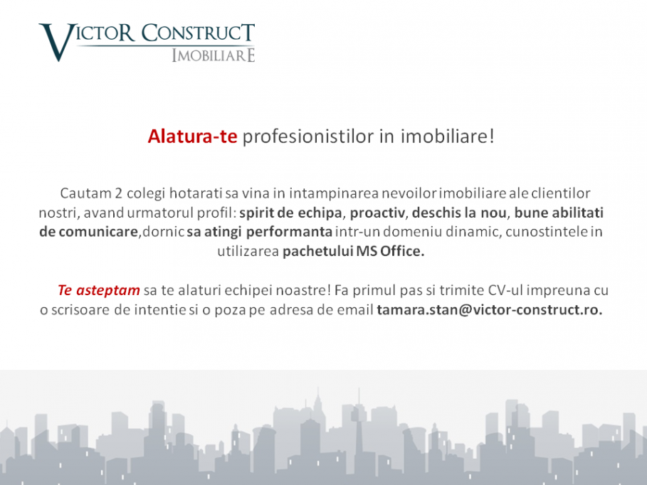 Alature-te echipei Victor Construct Imobiliare