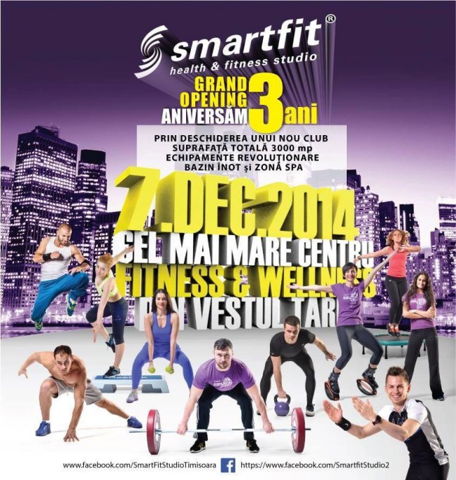 Smartfit Studio inaugureaza cel mai mare studio de fitness, aerobic, indoor cycling si wellness din vestul tarii